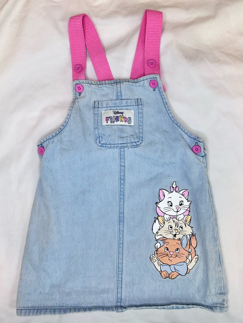 Disney Aristocats Toddler Denim Jumper Dress 9-12 Months Primark